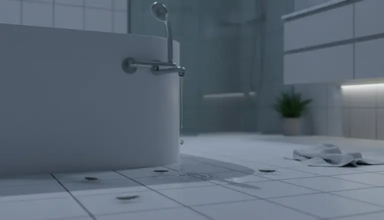 Insetti simili a pesciolini d'argento su un pavimento di bagno piastrellato